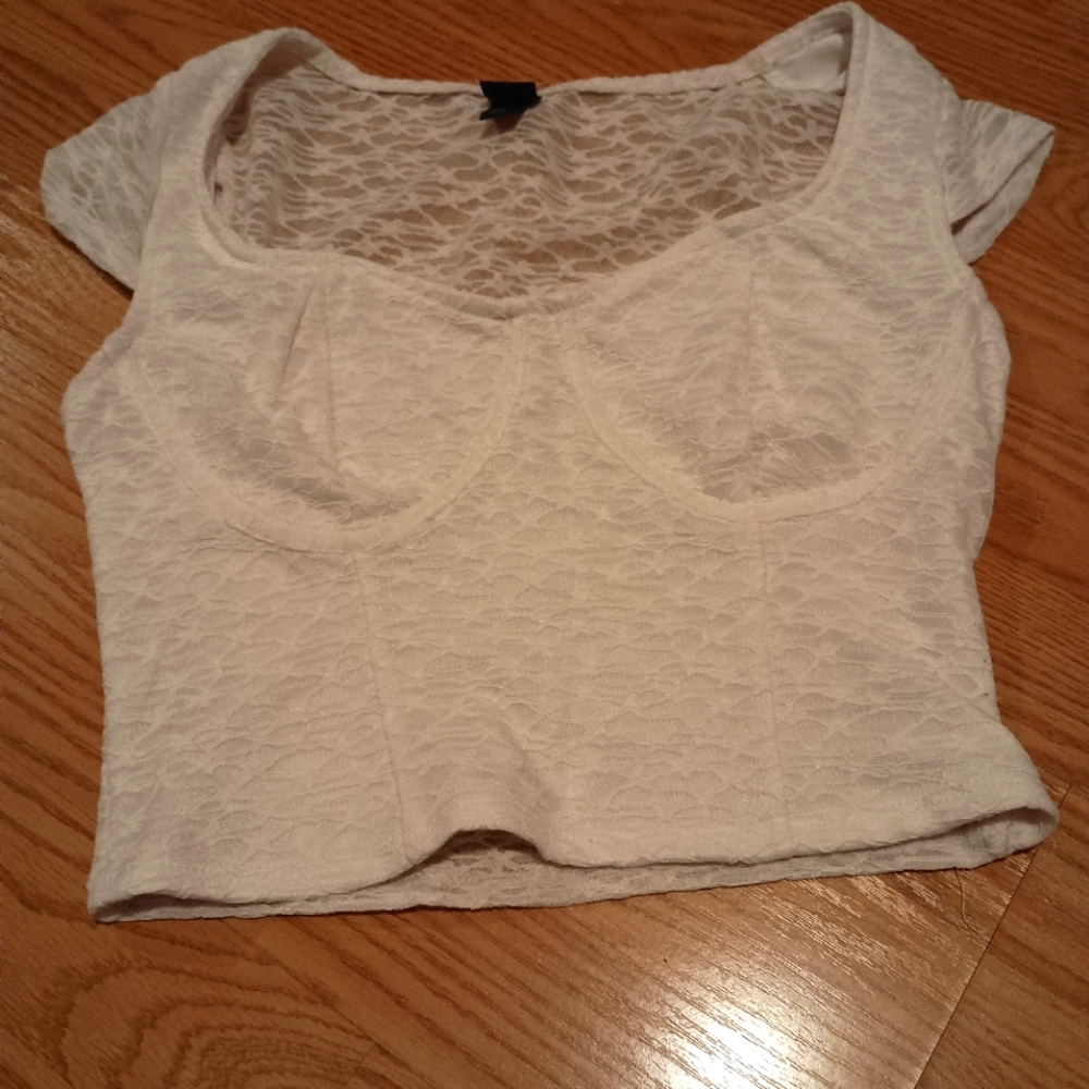 White laced top